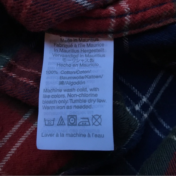 J. Crew Mercantile Orange Blue Green Flannel Plaid Button Down Top, EUC, S - Picture 5 of 13